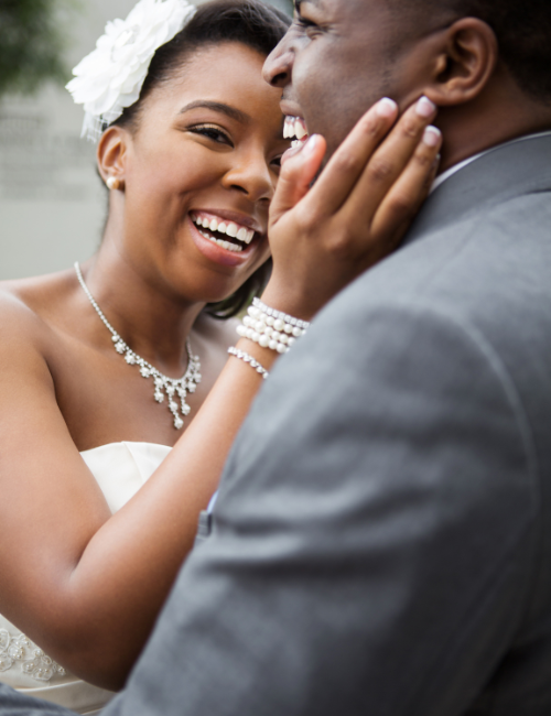 bride and groom in elopement wedding ceremony